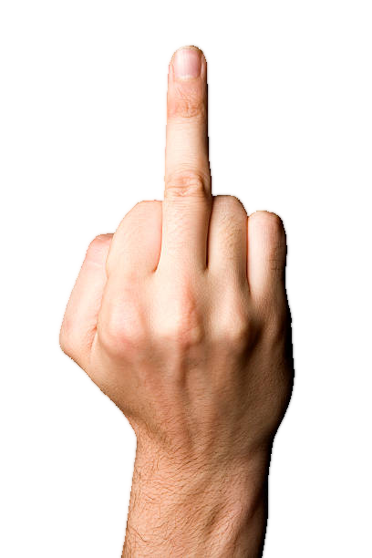 Raised middle finger